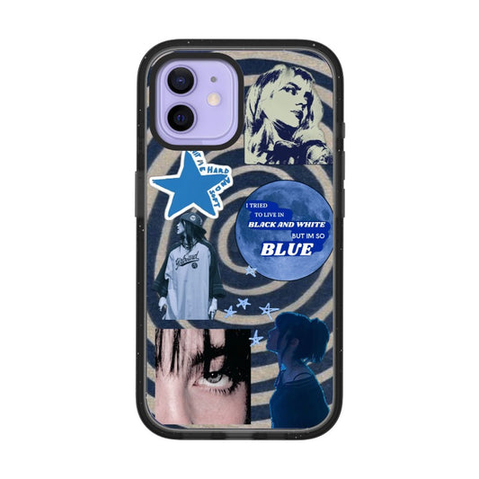 blue mood vintage editable Pixvoices phone case design template