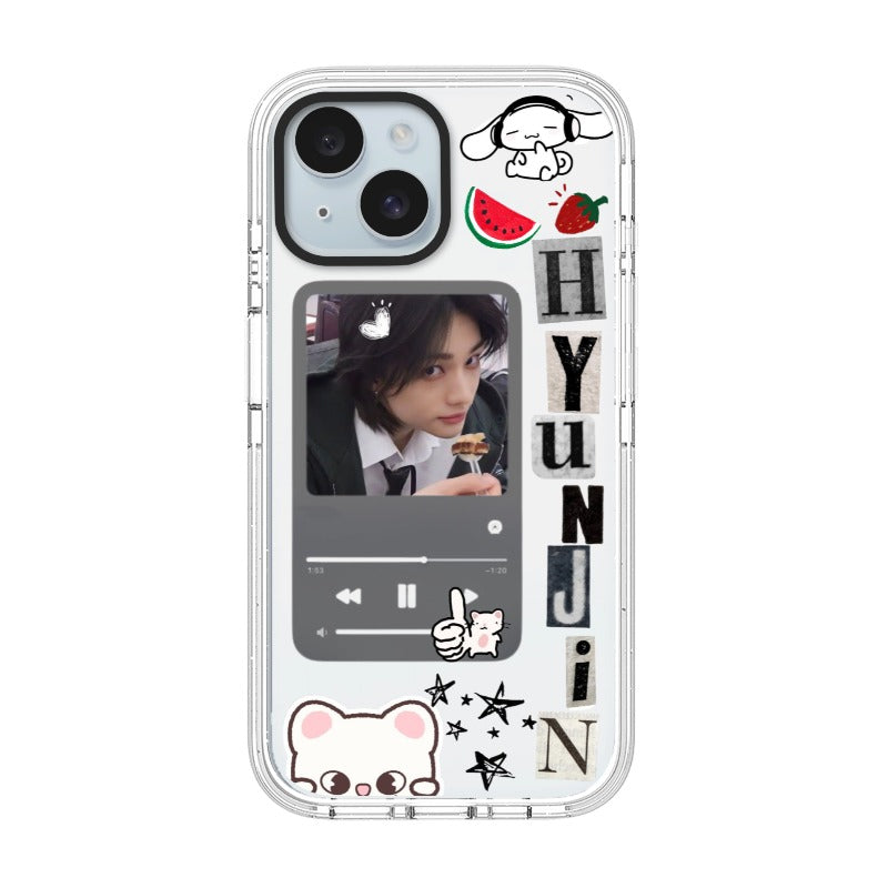 Hyunjin Phone Case Cute Music Player Collage editable Pixvoices design template