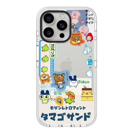 Jumino Customizable Tokyo Character iPhone Case – Japanese Kawaii Sticker Collage with Retro Font