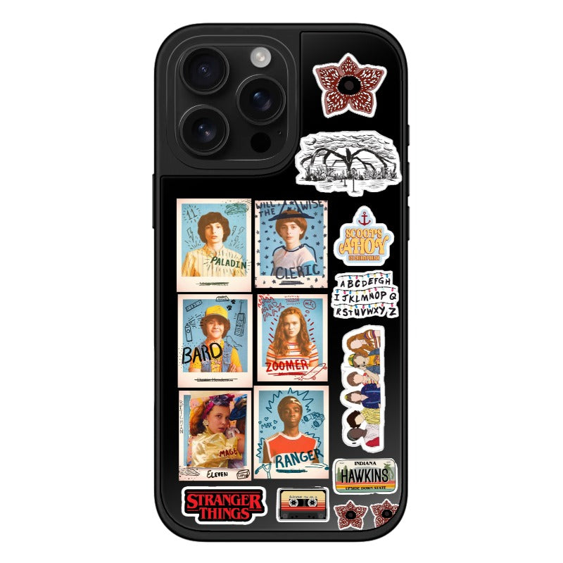Stranger Things Phone Case Hawkins Sticker Pack editable Pixvoices design template