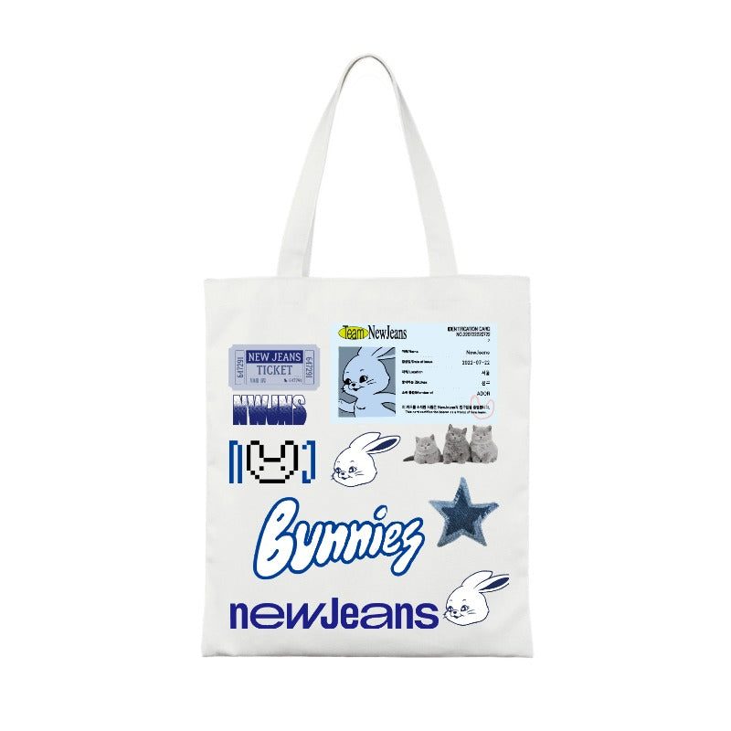NewJeans Tote Bag Bunnies Fan Collage editable Pixvoices design template