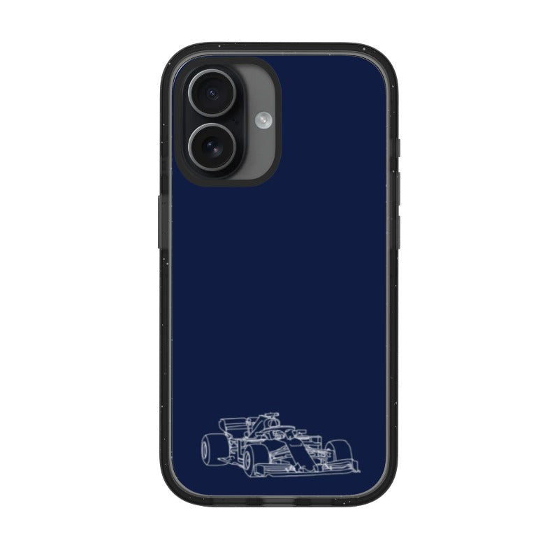 F1 blue silhouette car editable Pixvoices phone case design template